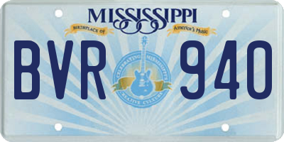 MS license plate BVR940