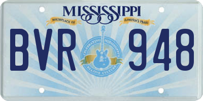 MS license plate BVR948