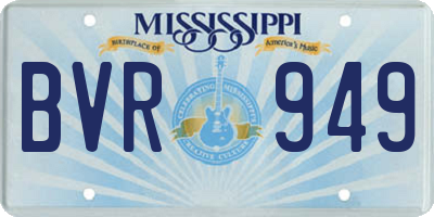 MS license plate BVR949