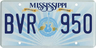 MS license plate BVR950