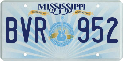 MS license plate BVR952