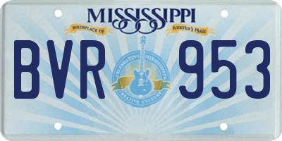 MS license plate BVR953