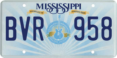 MS license plate BVR958