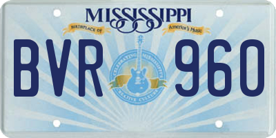 MS license plate BVR960