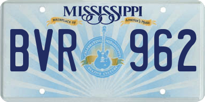 MS license plate BVR962