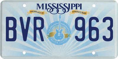 MS license plate BVR963
