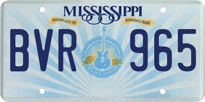 MS license plate BVR965