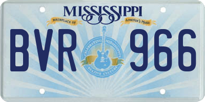 MS license plate BVR966