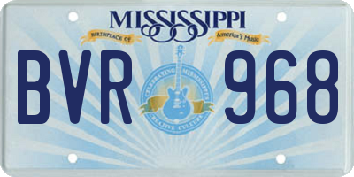 MS license plate BVR968