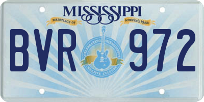 MS license plate BVR972