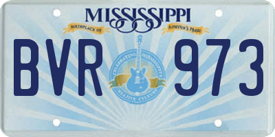 MS license plate BVR973