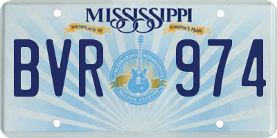 MS license plate BVR974