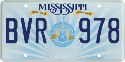 MS license plate BVR978
