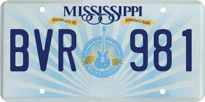 MS license plate BVR981