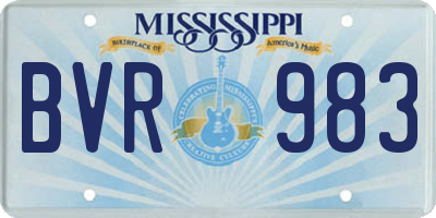 MS license plate BVR983