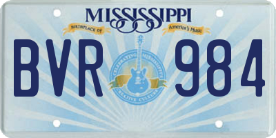 MS license plate BVR984
