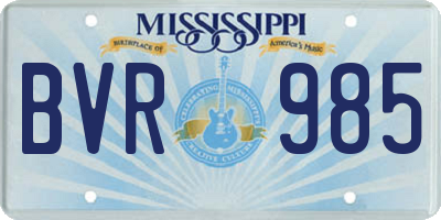 MS license plate BVR985