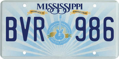 MS license plate BVR986