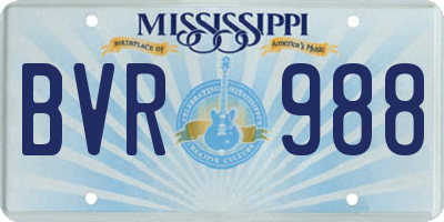 MS license plate BVR988