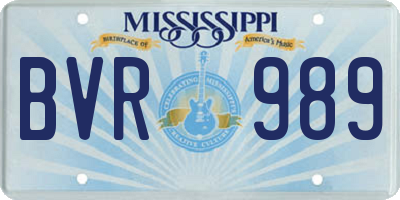 MS license plate BVR989