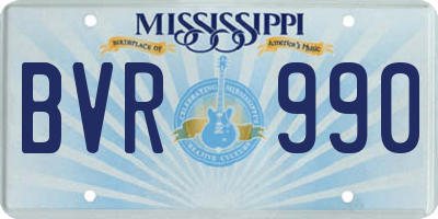 MS license plate BVR990