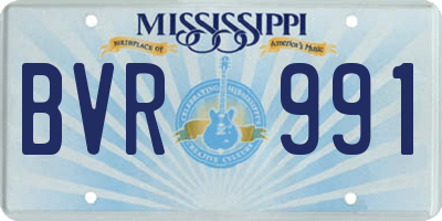 MS license plate BVR991