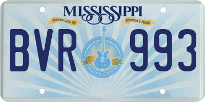 MS license plate BVR993