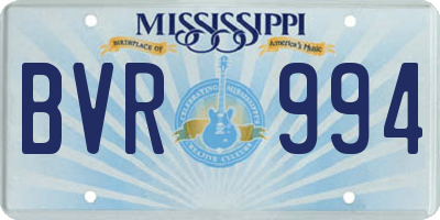 MS license plate BVR994