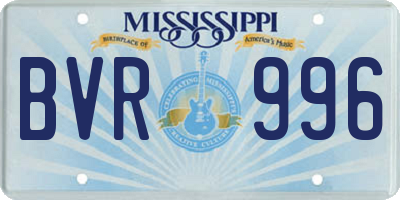 MS license plate BVR996