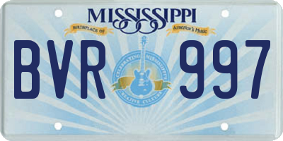 MS license plate BVR997