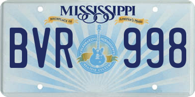 MS license plate BVR998