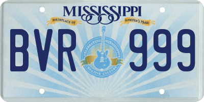 MS license plate BVR999