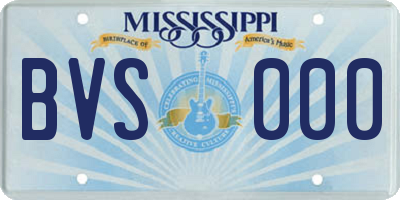MS license plate BVS000