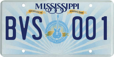 MS license plate BVS001