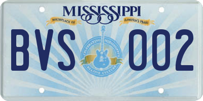 MS license plate BVS002