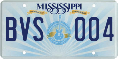 MS license plate BVS004