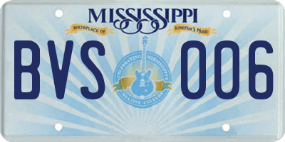 MS license plate BVS006