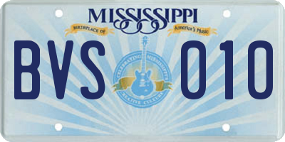 MS license plate BVS010