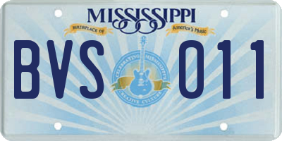 MS license plate BVS011