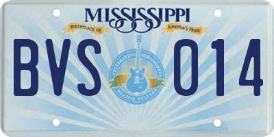 MS license plate BVS014