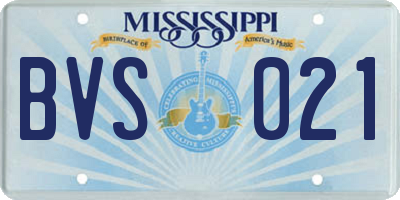 MS license plate BVS021