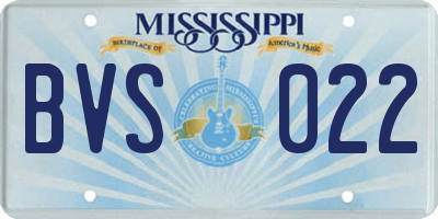 MS license plate BVS022
