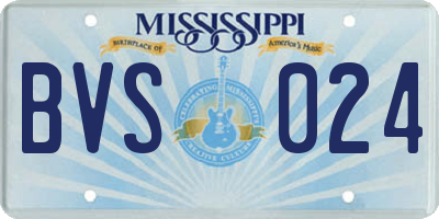 MS license plate BVS024