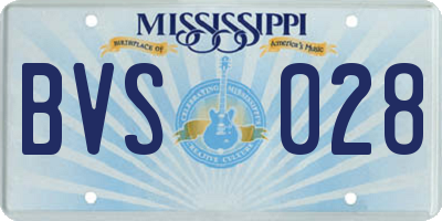 MS license plate BVS028
