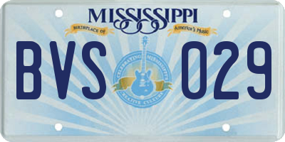 MS license plate BVS029