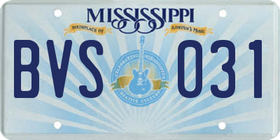 MS license plate BVS031
