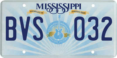 MS license plate BVS032