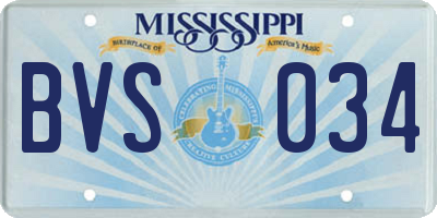 MS license plate BVS034