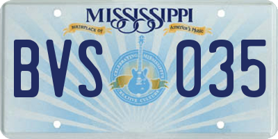 MS license plate BVS035