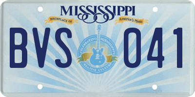 MS license plate BVS041